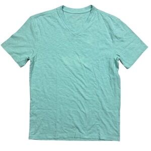 NWOT‎ American Giant Men's Premium Slub V-Neck Tee Small Green/Aqua Basic